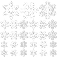 HKM-395411 White Snowflake Window Clings - 135 Pcs Static Stickers for Christmas and Winter Decorations