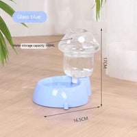 HKM-3954621 Mushroom Shaped Automatic Pet Feeder & Water Bowl for Cats and Dogs, 1.8L Grain, 500ML Water