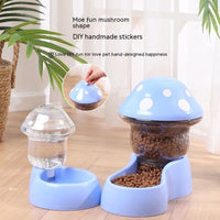 HKM-3954621 Mushroom Shaped Automatic Pet Feeder & Water Bowl for Cats and Dogs, 1.8L Grain, 500ML Water