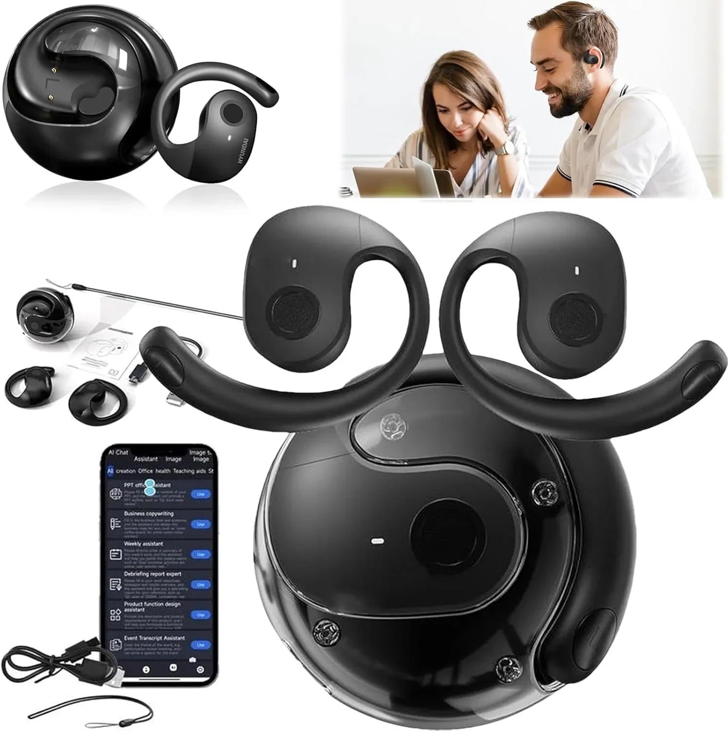 HKM-395475 Waterproof Type C Bluetooth TWS Earphones with LED Battery Indicator for Gaming and Music