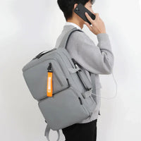 HKM-395539 Large Capacity USB Laptop Backpack - 17 Inch Nylon Sport Business Bag for Men