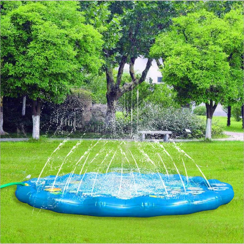 HKM-395603 68-Inch Outdoor Sprinkler Play Mat Wading Pool for Kids - Water Learning Toy