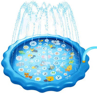 HKM-395603 68-Inch Outdoor Sprinkler Play Mat Wading Pool for Kids - Water Learning Toy