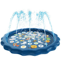 HKM-395603 68-Inch Outdoor Sprinkler Play Mat Wading Pool for Kids - Water Learning Toy