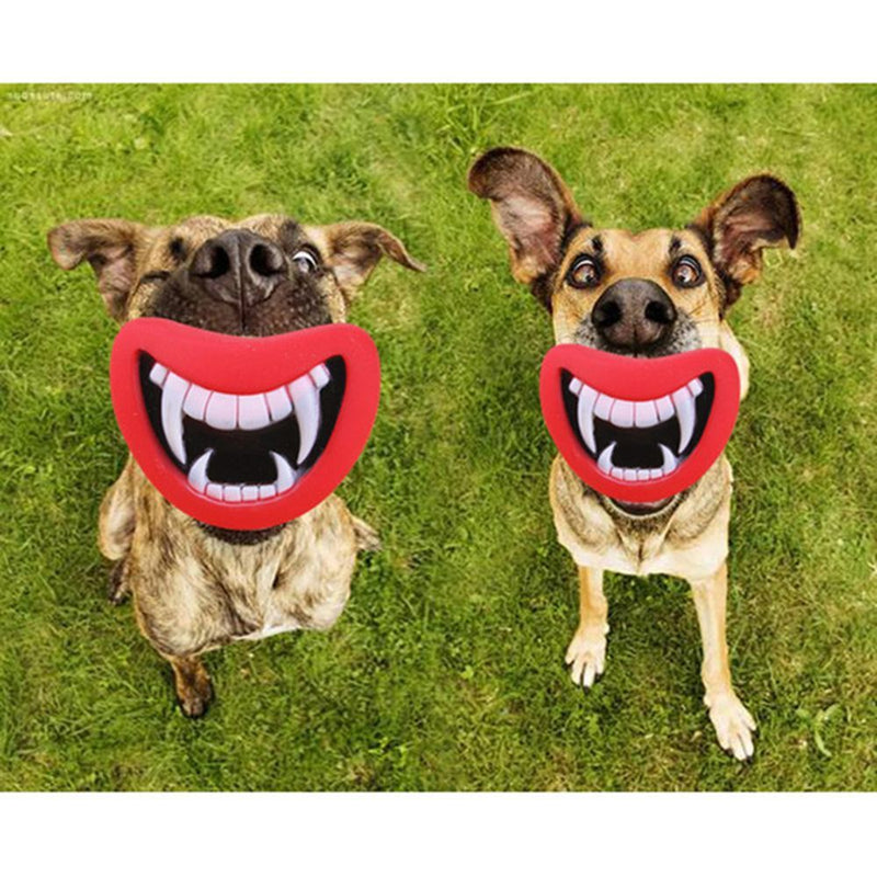 HKM-395603 Red Lip Vinyl Dress-Up Toy for Dogs - Orange, 6cm x 8.5cm