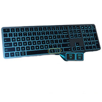 HKM-395731 Full-Size Backlit Wireless Keyboard for Multiple Devices - Rechargeable, Compatible with iOS, Android, and Windows