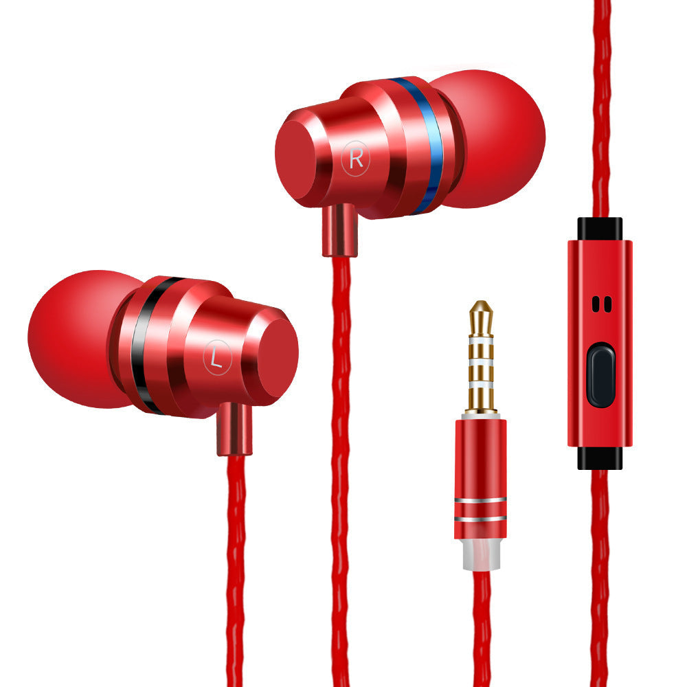 HKM-395795 In-Ear Dynamic Metal Headphones with Microphone - Stylish and Lightweight Design