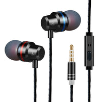 HKM-395795 In-Ear Dynamic Metal Headphones with Microphone - Stylish and Lightweight Design