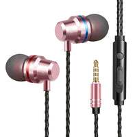 HKM-395795 In-Ear Dynamic Metal Headphones with Microphone - Stylish and Lightweight Design