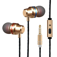 HKM-395795 In-Ear Dynamic Metal Headphones with Microphone - Stylish and Lightweight Design
