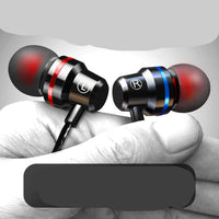 HKM-395795 In-Ear Dynamic Metal Headphones with Microphone - Stylish and Lightweight Design