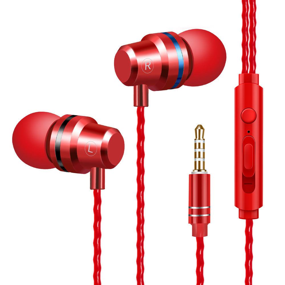 HKM-395795 In-Ear Dynamic Metal Headphones with Microphone - Stylish and Lightweight Design