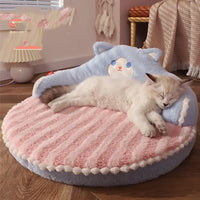 HKM-3958461 Cozy Bear-Shaped Cat Nest Pet Bed for All Seasons, High Back Design