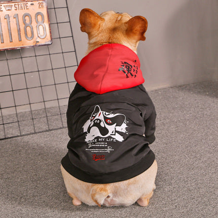 HKM-3958845 Casual Cotton-Padded Clothing for Medium Size Corgis in Military Green, Military Red, and Blue White