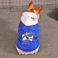 HKM-3958845 Casual Cotton-Padded Clothing for Medium Size Corgis in Military Green, Military Red, and Blue White