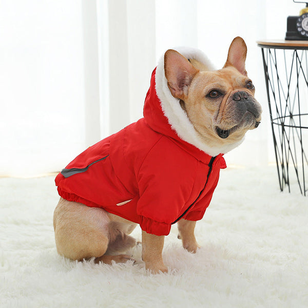 HKM-3958845 Casual Cotton-Padded Clothing for Medium Size Corgis in Military Green, Military Red, and Blue White
