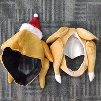HKM-3959229 Full Face Plush Turkey Hat for Thanksgiving Costume Dress-Up Party