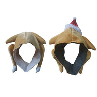HKM-3959229 Full Face Plush Turkey Hat for Thanksgiving Costume Dress-Up Party