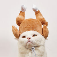 HKM-3959229 Full Face Plush Turkey Hat for Thanksgiving Costume Dress-Up Party