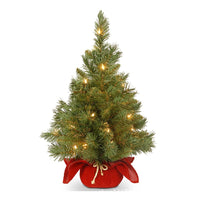 HKM-395923 60cm Mini Artificial Christmas Tree Decoration in Gold and Red for Home or Office Use