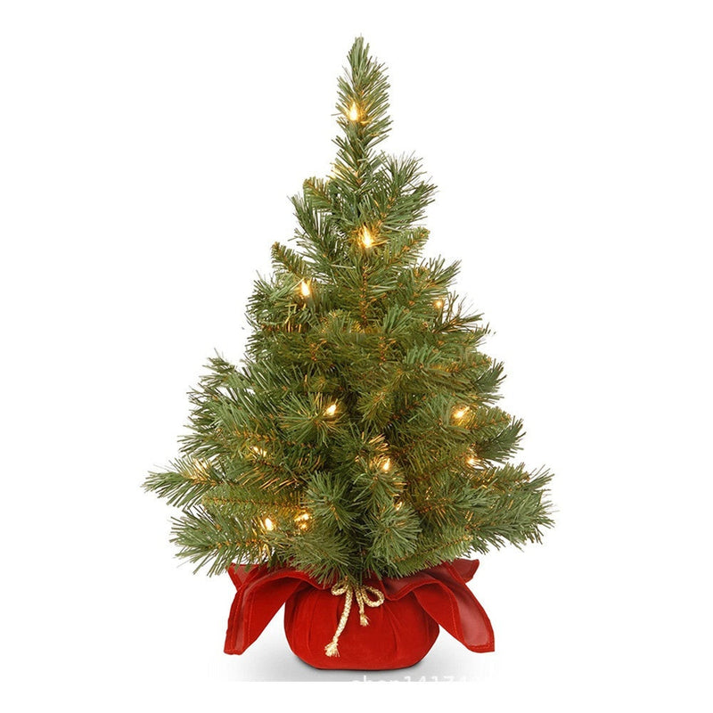 HKM-395923 60cm Mini Artificial Christmas Tree Decoration in Gold and Red for Home or Office Use