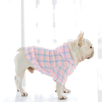 HKM-3960765 Plaid Teddy Schnauzer Jacket - Cotton Two-Legged Clothing in Green and Pink, Sizes M to 3XL