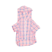 HKM-3960765 Plaid Teddy Schnauzer Jacket - Cotton Two-Legged Clothing in Green and Pink, Sizes M to 3XL