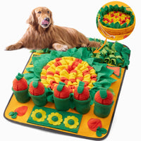 HKM-3961021 Dog Training Smell Mat - Foraging Blanket for Interactive Feeding, 70x50cm, Polar Fleece, Orange Green