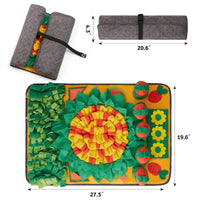HKM-3961021 Dog Training Smell Mat - Foraging Blanket for Interactive Feeding, 70x50cm, Polar Fleece, Orange Green