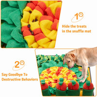 HKM-3961021 Dog Training Smell Mat - Foraging Blanket for Interactive Feeding, 70x50cm, Polar Fleece, Orange Green
