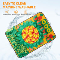 HKM-3961021 Dog Training Smell Mat - Foraging Blanket for Interactive Feeding, 70x50cm, Polar Fleece, Orange Green
