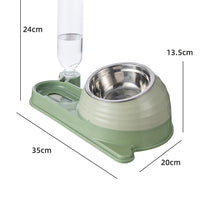 HKM-3961661 Automatic Elevated Cat Food and Water Bowl with Siphon Water Dispenser for Cats and Small Dogs