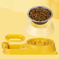 HKM-3961661 Automatic Elevated Cat Food and Water Bowl with Siphon Water Dispenser for Cats and Small Dogs