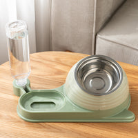 HKM-3961661 Automatic Elevated Cat Food and Water Bowl with Siphon Water Dispenser for Cats and Small Dogs