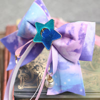 HKM-3962173 Colorful Starry Sky Bowknot Pet Collar with Lace for Cats and Dogs in Various Sizes