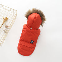 HKM-3962557 Cozy Cotton Dog Clothing for Autumn and Winter in Blue, Beige, and Red