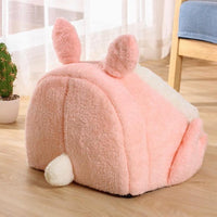 HKM-3963453 Cozy Semi-Closed Pink Screaming Rabbit Cat House for Autumn and Winter - Various Sizes Available