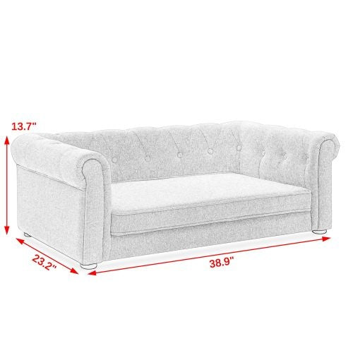 HKM-3964221 Elegant Raised Pet Sofa Bed for Medium and Large Dogs in Dark Gray, Durable and Comfortable Design