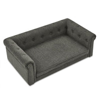 HKM-3964221 Elegant Raised Pet Sofa Bed for Medium and Large Dogs in Dark Gray, Durable and Comfortable Design