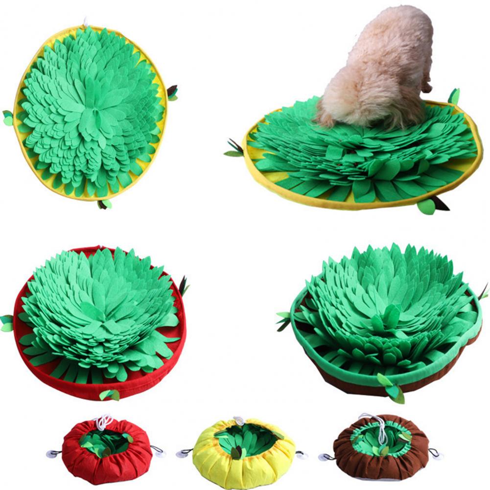 HKM-3964989 Interactive Sniffing Pad for Dogs - Educational Food Training Toy in Red, Yellow, and Coffee