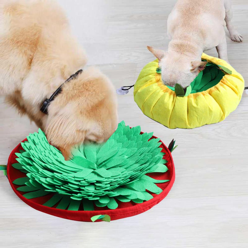 HKM-3964989 Interactive Sniffing Pad for Dogs - Educational Food Training Toy in Red, Yellow, and Coffee