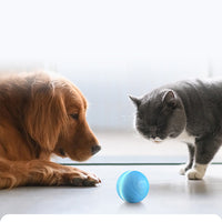 HKM-3966141 Automatic Jumping Ball Chew Toy for Pets - 3 Inch TPU Durable Design in Yellow, Green, Blue, Gray
