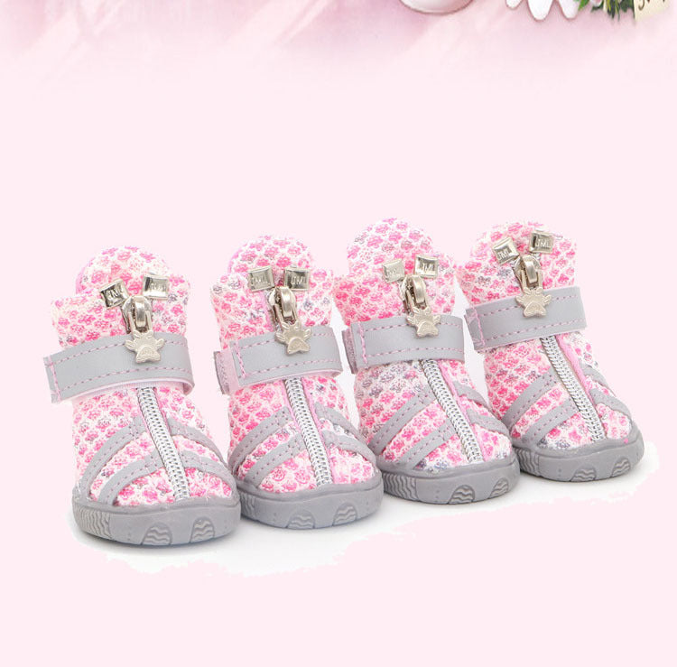HKM-396627 Breathable Rubber Dog Shoes for Small and Medium-Sized Pets in Colorful Styles
