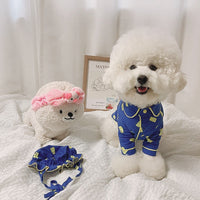 HKM-3966781 Korean Candy Bear Pajama Set for Dogs, Pure Cotton with Hat, Sizes S-2XL