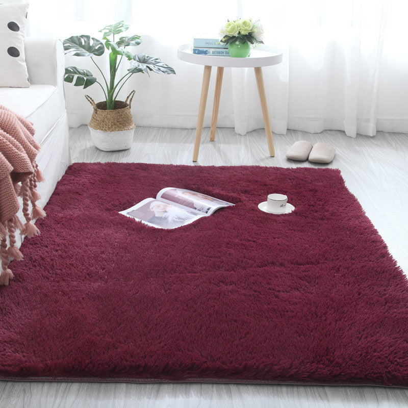 HKM-396691 Plush Polyester Fiber Carpet for Bedroom and Living Room - Various Sizes Available
