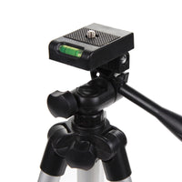 HKM-396691 Portable Aluminum Alloy Tripod Compatible with Digital Cameras and iPhone Models, 4 Sections, Adjustable Height 350-1060 mm, 1.5 kg Load Capacity, White