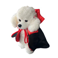 HKM-3967549 Red and Purple Pointed Devil Cloak with Hat for Pets – Free Size Polyester Halloween Costume