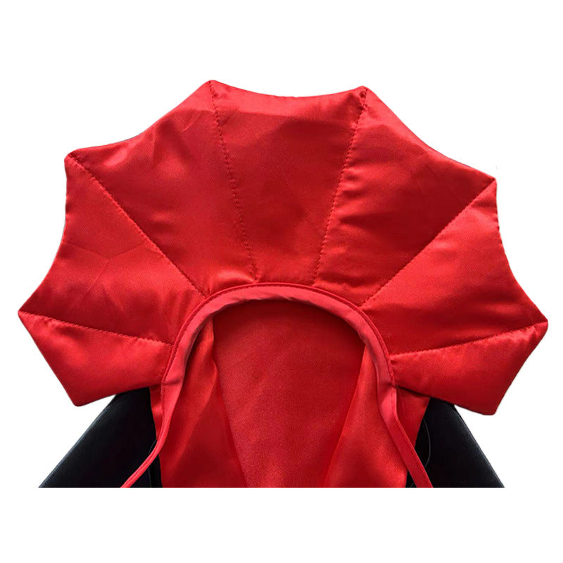 HKM-3967549 Red and Purple Pointed Devil Cloak with Hat for Pets – Free Size Polyester Halloween Costume