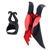 HKM-3967549 Red and Purple Pointed Devil Cloak with Hat for Pets – Free Size Polyester Halloween Costume