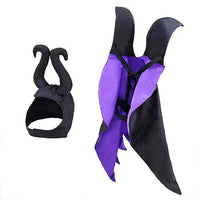HKM-3967549 Red and Purple Pointed Devil Cloak with Hat for Pets – Free Size Polyester Halloween Costume